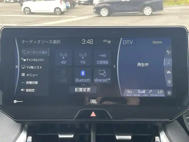 トヨタ ハリアー Z 愛媛県 2022(令4)年 3.8万km ホワイトパールクリスタルシャイン 純正12.3型ナビ　/AM/FM/BT/フルセグTV/全周囲カメラ　/JBLサウンド　/調光パノラマルーフ　/デジタルインナーミラー　/トヨタセーフティセンス　/レーダークルーズコントロール　/ブラインドスポットモニター/ＬＥＤヘッドライト　/電動リアゲート　/クリアランスソナー/電動パーキングブレーキ/電格ミラー/現状サマー(純正AW)(225/55/R19)