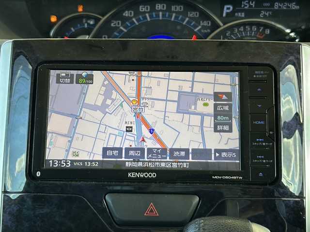 ダイハツ タント カスタム RS トップED SA Ⅲ 静岡県 2017(平29)年 8.5万km ブラックマイカメタリック 社外ナビ（SD DVD CD フルセグ）/バックカメラ/シートヒーター（D席）/ハーフレザーシート/純正アルミホイール/ETC/社外フロアマット/LEDヘッドライト/スマートキー/スペアキー/取扱説明書/保証書