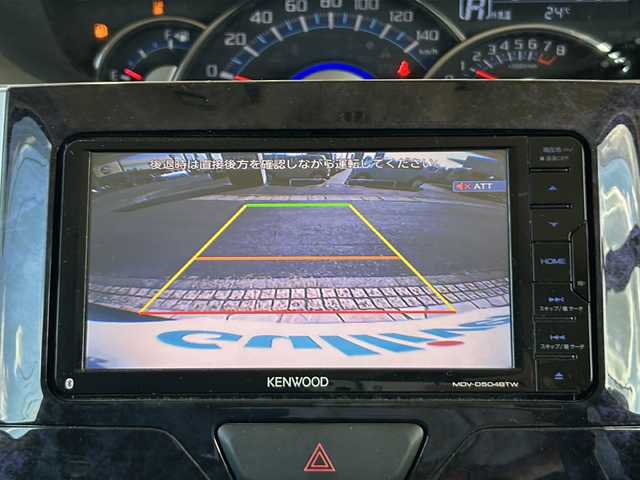 ダイハツ タント カスタム RS トップED SA Ⅲ 静岡県 2017(平29)年 8.5万km ブラックマイカメタリック 社外ナビ（SD DVD CD フルセグ）/バックカメラ/シートヒーター（D席）/ハーフレザーシート/純正アルミホイール/ETC/社外フロアマット/LEDヘッドライト/スマートキー/スペアキー/取扱説明書/保証書