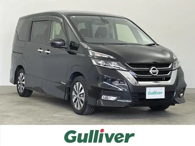 日産 セレナ ハイウェイスター 千葉県 2017(平29)年 3.4万km ダイヤモンドブラック 禁煙車/純正9インチメモリナビ　/　CD/DVD/BT/フルセグTV/純正フリップダウンモニター/両側パワースライドドア/アラウンドビューモニター/エマージェンシーブレーキ/レーンキープアシスト/プロパイロット/コーナーセンサー/デジタルインナーミラー/電子パーキング/オートホールド/ETC/LEDヘッドライト/フォグライト/純正16インチアルミホイール