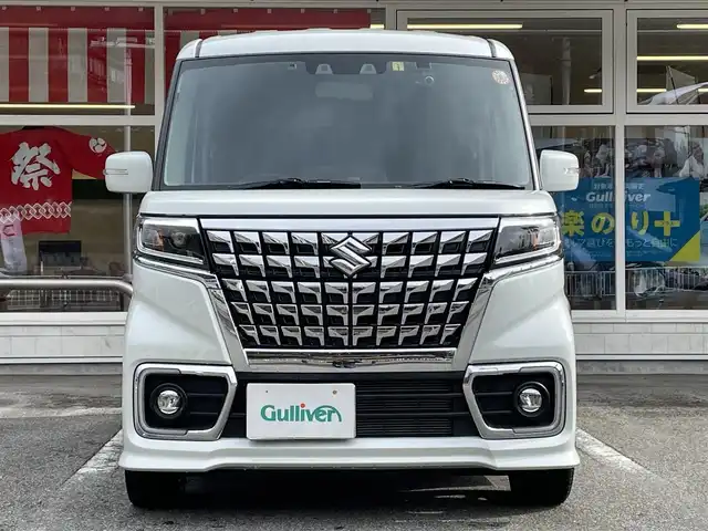 スズキ スペーシア カスタム HYBRID XS ターボ 岐阜県 2023(令5)年 2.1万km ピュアホワイトP /ワンオーナー//純正SDナビ/（AM.FM.フルセグTV.Bluetooth）//積み込み純正サマータイヤ4本//シートヒーター//バックカメラ//アイドリングストップ//プッシュスタート//両側パワースライドドア//フォグランプ//ETC