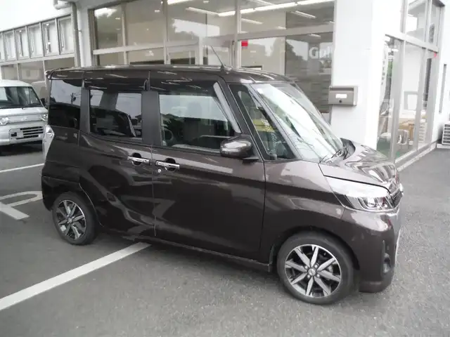 日産 デイズ ルークス ハイウェイスター Gターボ 東京都 2020(令2)年 3.3万km 茶 保証書・取説あり/純正ナビ・TV・DVD・BT/　ドラレコ前後・2.0ETC/　アラウンドビューモニター/両側パワースライドドア/クルーズコントロール/　エマージェンシーブレーキ/　レーンキープアシスト/　クリアランスソナー/LEDヘッドライト/インテリキー×2個