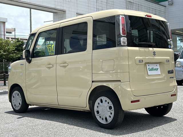 スズキ スペーシア HYBRID G 沖縄県 2021(令3)年 1.9万km シフォンアイボリーM 純正ナビ/（ＡＭ／ＦＭ／ＣＤ／ＤＶＤ／ＢＴ／ＴＶ）/コーナーセンサー/衝突軽減システム/純正フロアマット/オートライト/ＥＴＣ/プッシュスタート/レーンキープアシスト/横滑り防止