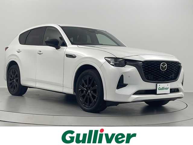 マツダ ＣＸ－６０ XD HV エクスクルーシブスポーツ 福島県 2022(令4)年 3.1万km ロジウムホワイトプレミアムメタリック /禁煙車//BOSEサウンド//全周囲カメラ//i-ACTIVSENSE/・スマートシティブレーキ/・マツダ・レーダー・クルーズ・コントロール/・レーンキープ・アシスト・システム//ブラインドスポットモニター//ヘッドアップディスプレイ//純正ナビ/・BT.USB.スマホ連携/・フルセグTV//電動リアゲート//本革シート/・前席パワーシート/・D席シートメモリー/・全席シートヒーター/・前席シートベンチレーション//ステアリングヒーター//ドライブレコーダー（FR）//ETC//プッシュスタート//スマートキー×2//電動パーキングブレーキ//LEDヘッドライト//純正フロアマット//純正20インチAW