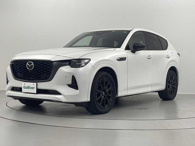 マツダ ＣＸ－６０ XD HV エクスクルーシブスポーツ 福島県 2022(令4)年 3.1万km ロジウムホワイトプレミアムメタリック /禁煙車//BOSEサウンド//全周囲カメラ//i-ACTIVSENSE/・スマートシティブレーキ/・マツダ・レーダー・クルーズ・コントロール/・レーンキープ・アシスト・システム//ブラインドスポットモニター//ヘッドアップディスプレイ//純正ナビ/・BT.USB.スマホ連携/・フルセグTV//電動リアゲート//本革シート/・前席パワーシート/・D席シートメモリー/・全席シートヒーター/・前席シートベンチレーション//ステアリングヒーター//ドライブレコーダー（FR）//ETC//プッシュスタート//スマートキー×2//電動パーキングブレーキ//LEDヘッドライト//純正フロアマット//純正20インチAW