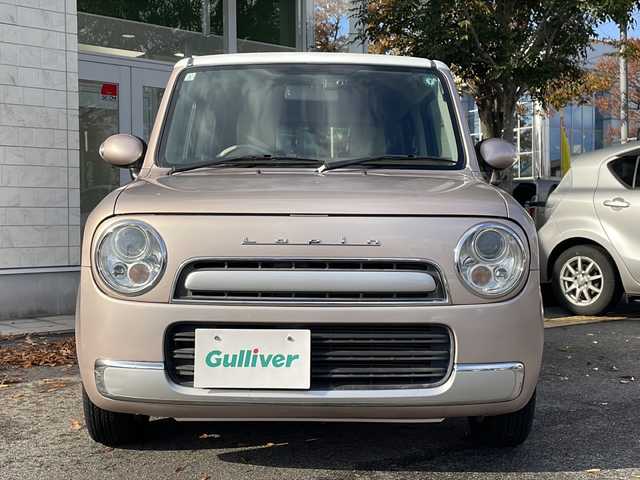 スズキ ラパン ショコラ X 鳥取県 2013(平25)年 5.6万km シャンパンピンクパール/メタリックホワイト ホワイトルーフ/専用インテリア/・合皮シート/本革巻ステアリング/KENWOOD彩速ナビ【MDV-Z701】/・フルセグ/Bluetooth/CD/DVD/バックカメラ/スマートキー/プッシュスタート/ETC/前後ドライブレコーダー/ABS/セキュリティアラーム/オートライト/キセノンヘッドライト/Wエアバック