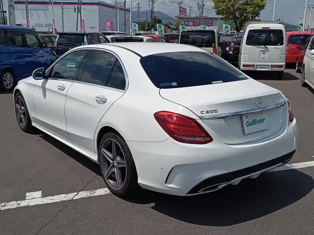 メルセデス・ベンツ Ｃ２００ アバンギャルド AMGライン 福井県 2014(平26)年 4.9万km ポーラホワイト ワンオーナー車/純正18インチAW/本革シート/前席パワーシート/電動トランクリッド/パドルシフト/前後コーナーセンサー/クルーズコントロール/LEDヘッドライト/Rフォグ/バックカメラ/純正HDDナビ/フルセグテレビ/横滑り防止装置/盗難防止装置/アイドリングストップ/純正フロアマット/スマートキー