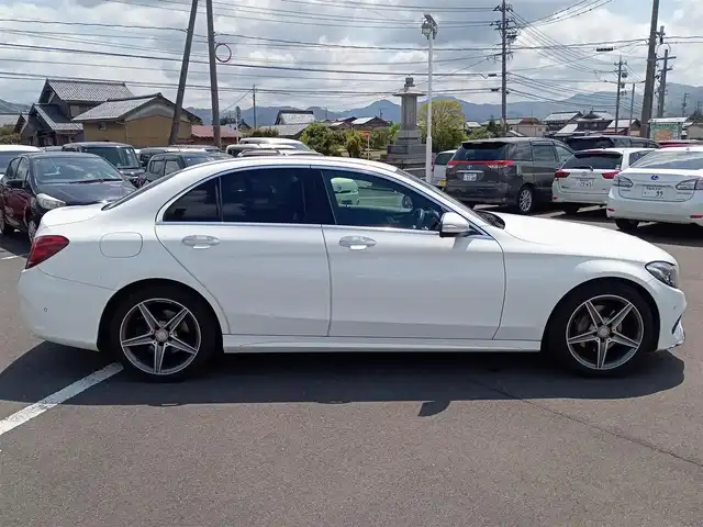メルセデス・ベンツ Ｃ２００ アバンギャルド AMGライン 福井県 2014(平26)年 4.9万km ポーラホワイト ワンオーナー車/純正18インチAW/本革シート/前席パワーシート/電動トランクリッド/パドルシフト/前後コーナーセンサー/クルーズコントロール/LEDヘッドライト/Rフォグ/バックカメラ/純正HDDナビ/フルセグテレビ/横滑り防止装置/盗難防止装置/アイドリングストップ/純正フロアマット/スマートキー