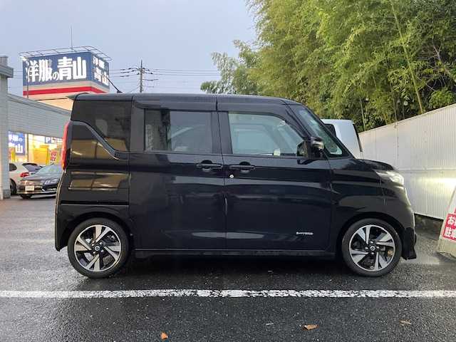 日産 ルークス ハイウェイスター Gターボ 茨城県 2021(令3)年 1.4万km ブラックパール ワンオーナー/インテリジェントエマージェーシーブレーキ/純正ナビ【AM/FM/CD/DVD/フルセグ】/片側パワースライドドア/全周囲モニター/ETC/ドライブレコーダー/横滑り防止装置/盗難防止装置/コーナーセンサー/ターボ/車線逸脱防止支援システム/LEDライト/保証書/取扱説明書/スペアキー×1