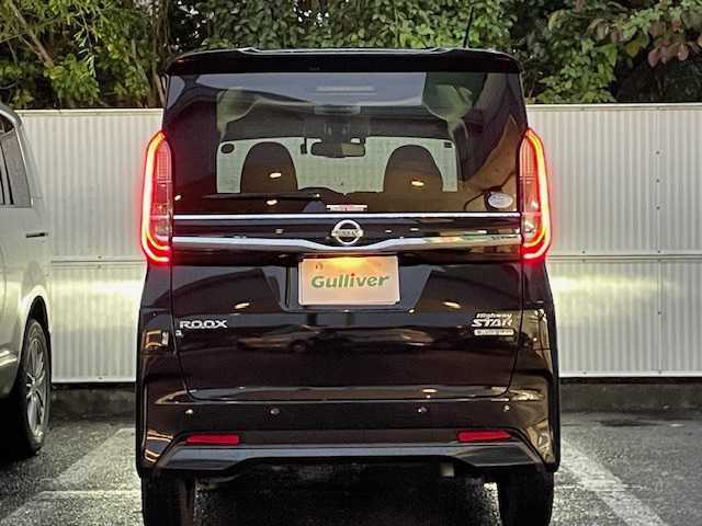 日産 ルークス ハイウェイスター Gターボ 茨城県 2021(令3)年 1.4万km ブラックパール ワンオーナー/インテリジェントエマージェーシーブレーキ/純正ナビ【AM/FM/CD/DVD/フルセグ】/片側パワースライドドア/全周囲モニター/ETC/ドライブレコーダー/横滑り防止装置/盗難防止装置/コーナーセンサー/ターボ/車線逸脱防止支援システム/LEDライト/保証書/取扱説明書/スペアキー×1