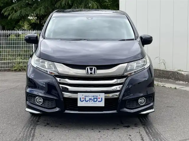 ホンダ オデッセイ アブソルート 福島県 2015(平27)年 12.1万km プレミアムヴィーナスブラックP (株)IDOMが運営する【じしゃロン福島店】の自社ローン専用車両になります。こちらは現金またはオートローンご利用時の価格です。自社ローンご希望の方は別途その旨お申付け下さい/純正ナビ/フルセグテレビ/バックカメラ/ホンダセンシング/レーダークルーズコントロール/レーンキープアシスタント/純正１１インチフリップダウンモニター/ビルトインＥＴＣ/革巻ステアリング/パドルシフト/両側パワースライドドア