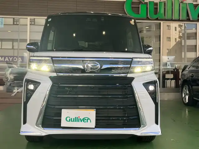 ダイハツ タント カスタム RS 神奈川県 2023(令5)年 4.6万km ブラックマイカメタリック/シャイニングホワイトパール ターボ/スマートアシスト/・衝突回避支援ブレーキ/・衝突警報機能/・ブレーキ制御付誤発進抑制機能/・車線逸脱警報機能/・車線逸脱抑制制御機能/・路側逸脱警報機能/・ふらつき機能/・先行車発進お知らせ機能/・標識認識機能/・アダプティブドライビングビーム/・コーナーセンサー/パノラマモニター/両側パワースライドドア/純正メモリーナビ/・フルセグTV/・CD/DVD再生/・BT接続/ETC/電動パーキング/・オートブレーキホールド/ハーフレザーシート/・前席シートヒーター/・後席用シートバックテーブル/レザーステアリング/・ステアリモコン/後席ロールアップサンシェード/ISOFIX/アイドリングストップ/プッシュスタート/スマートキー×2個/社外17インチアルミホイール/LEDヘッドライト/LEDフォグランプ/純正ドアバイザー/純正フロアマット/車両保証書/車両取説/ナビ取説/純正アルミホイール/スタッドレス付き車載