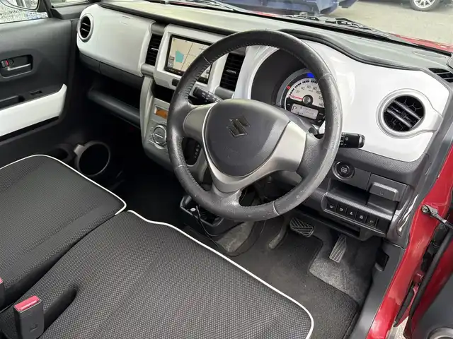 スズキ ハスラー X 滋賀県 2015(平27)年 5.2万km フェニックスレッドパール/ブルーイッシュブラックパール 純正ナビ/CD/SD/ワンセグTV/USB/AUX/バックカメラ/レーダーブレーキサポート/プッシュスタート/スマートキー/ETC/シートヒーター/純正アルミホイール