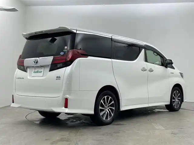 トヨタ アルファードハイブリット SR Cパッケージ 埼玉県 2015(平27)年 9万km ホワイトパールクリスタルシャイン 社外ディスプレイオーディオ　フリップダウンモニター　黒レザー　バックカメラ　ビルトインＥＴＣ　前後ドラレコ　セーフティセンス　レーダークルーズ　メモリシート　シートヒーター　ＡＣ１００Ｖ　ＬＥＤライト