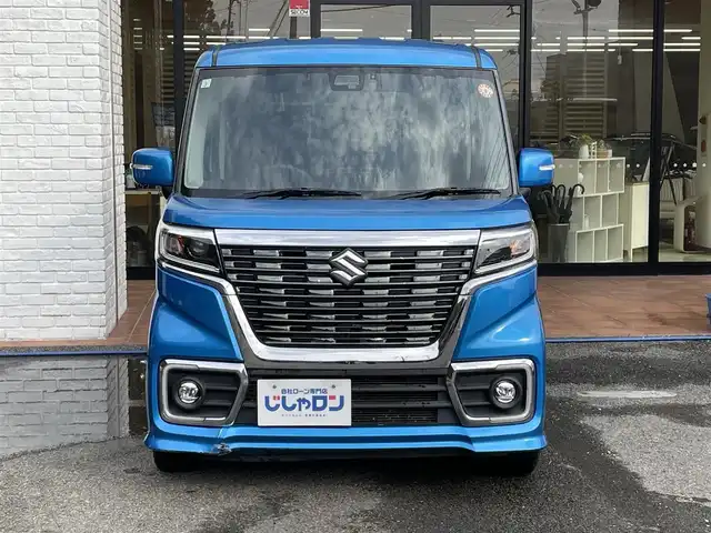 スズキ スペーシア カスタム HYBRID XS 高知県 2019(平31)年 7.7万km ブリスクブルーM (株)IDOMが運営する【じしゃロン高知店】の自社ローン対象車両になります。こちらは現金ご利用時の価格です。自社ローンご希望の方は別途その旨お申付け下さい。/社外ナビ　バックカメラ　ドライブレコーダー　レーダーブレーキサポート　両側電動スライドドア　スマートキー　プッシュスタート　ドアバイザー　フロアマット　１５インチ純正アルミホイール