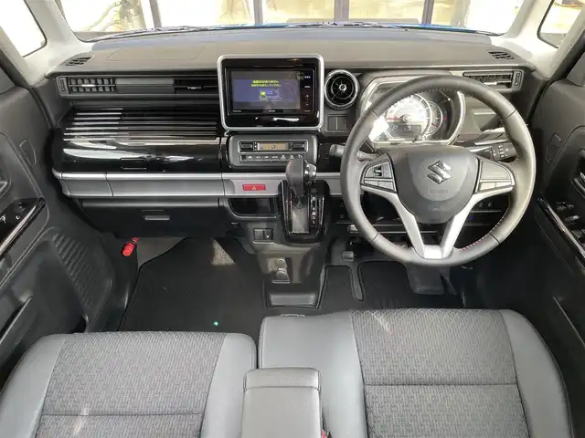 スズキ スペーシア カスタム HYBRID XS 高知県 2019(平31)年 7.7万km ブリスクブルーM (株)IDOMが運営する【じしゃロン高知店】の自社ローン対象車両になります。こちらは現金ご利用時の価格です。自社ローンご希望の方は別途その旨お申付け下さい。/社外ナビ　バックカメラ　ドライブレコーダー　レーダーブレーキサポート　両側電動スライドドア　スマートキー　プッシュスタート　ドアバイザー　フロアマット　１５インチ純正アルミホイール