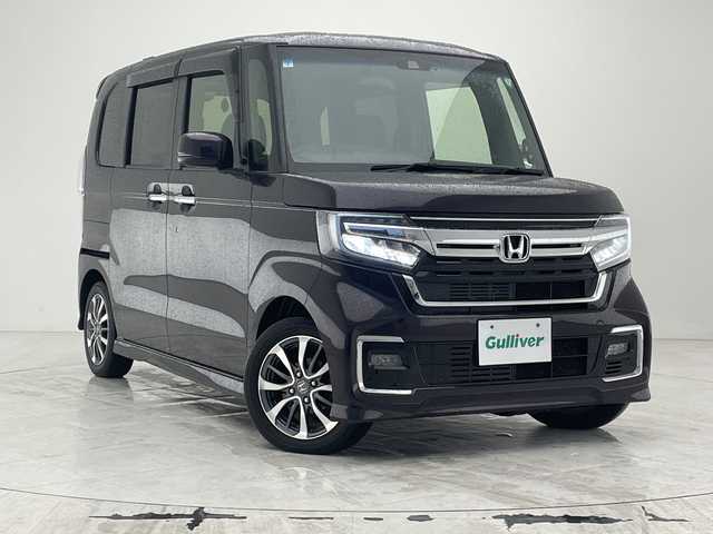 ホンダ Ｎ ＢＯＸ カスタム L 沖縄県 2021(令3)年 6.5万km プレミアムベルベットパープル・パール 禁煙車/純正8インチナビ【VXU-217NBI】/（フルセグTV/CD/DVD/Bluetooth）/ビルトインETC/前後ドライブレコーダー/追従クルーズコントロール/レーンキープアシスト/アイドリングストップ/LEDヘッドライト/オートライト/片側パワースライドドア/前席シートヒーター/スマートキー/スペアキー/プッシュスタート/保証書/取扱説明書