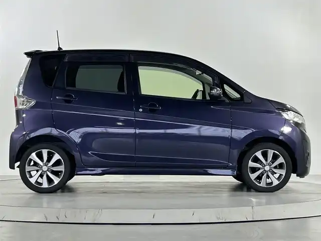 三菱 ｅＫカスタム T 佐賀県 2014(平26)年 10.8万km パープリッシュネイビーパール 社外7インチナビ/CD/DVD/フルセグTV/Bluetooth/バックカメラ /ETC/純正15インチアルミホイール/純正フロアマット/LEDライト/オートライト/フォグライト /純正ドアバイザー/スマートキー/スペアキー