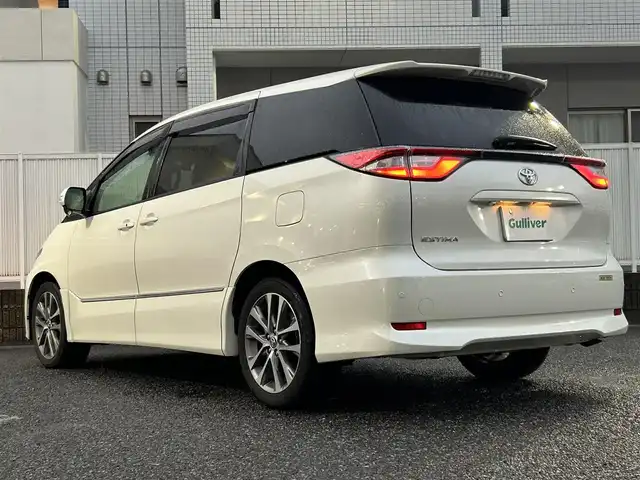 トヨタ エスティマ アエラス 愛知県 2016(平28)年 7.6万km ホワイトパールクリスタルシャイン ワンオーナー/社外SDナビ(CD/DVD/BT/iPod/USB/フルセグ)/Toyota Safety Sense C/ ・プリクラッシュセーフティー/ ・レーンディーパーチャーアラート/ ・オートマッチクハイビーム/ ・先行車発進告知/禁煙車/オッドマン/クリアランスソナー・コーナーセンサー/ドライブレコーダー/両側パワースライドドア/LEDヘッドライト/電動格納ミラー/純正AW18インチ/クルーズコントロール/ETC/純正フロアマット/ドアバイザー/プッシュスタート/スマートキー・スペアキー１本/ステアリングリモコン/ABS/取扱説明書・保証書