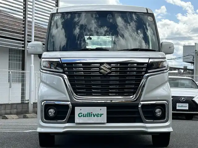 スズキ スペーシア カスタム HYBRID XS ターボ 奈良県 2020(令2)年 5.9万km ピュアホワイトP 純正ナビ/両側パワスラ/ハーフレザー/ターボ付/追従式クルコン/パドルシフト/純正アルミ/シートヒータ/背面テーブル/リアサーキュレーター/ETC/ドラレコ/オートライト（LED）/Bluetooth/バックカメラ/純正フロアマット/フルセグTV/リアサンシェード/保証書/取扱説明書