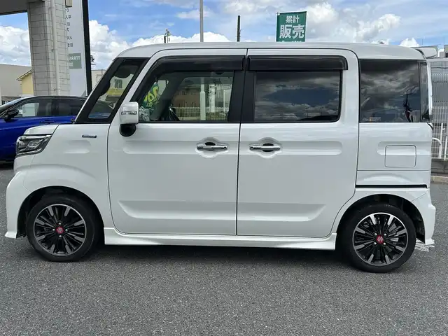 スズキ スペーシア カスタム HYBRID XS ターボ 奈良県 2020(令2)年 5.9万km ピュアホワイトP 純正ナビ/両側パワスラ/ハーフレザー/ターボ付/追従式クルコン/パドルシフト/純正アルミ/シートヒータ/背面テーブル/リアサーキュレーター/ETC/ドラレコ/オートライト（LED）/Bluetooth/バックカメラ/純正フロアマット/フルセグTV/リアサンシェード/保証書/取扱説明書