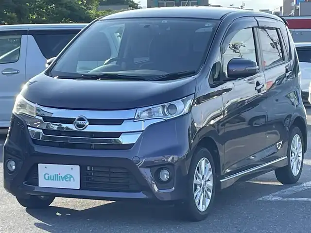 日産 デイズ ハイウェイスターX 青森県 2013(平25)年 11.2万km プレミアムパープルP ４WD/社外SDナビ(フルセグTV/CD/DVD/Bluetooth/SD)/バックカメラ/シートヒーター/スペアキー/USB入力端子/アイドリングストップ