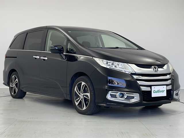 ホンダ オデッセイ G エアロパッケージ 茨城県 2015(平27)年 8.6万km クリスタルブラックパール 純正ナビ　フルセグＴＶ　バックモニター　両側電動スライドドア　クルコン　スマートキー　ＥＴＣ　オートライト　横滑り防止装置　プッシュスタート　エアロ　純正１７インチアルミホイール　純正フロアマット