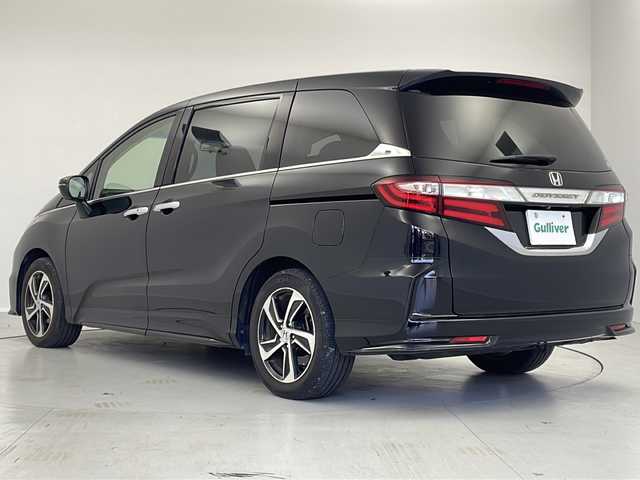 ホンダ オデッセイ G エアロパッケージ 茨城県 2015(平27)年 8.6万km クリスタルブラックパール 純正ナビ　フルセグＴＶ　バックモニター　両側電動スライドドア　クルコン　スマートキー　ＥＴＣ　オートライト　横滑り防止装置　プッシュスタート　エアロ　純正１７インチアルミホイール　純正フロアマット