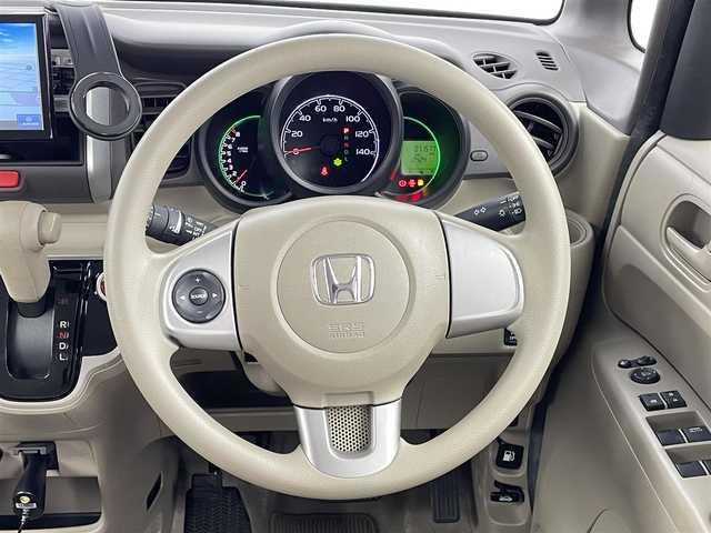 ホンダ Ｎ ＢＯＸ G Lパッケージ 千葉県 2014(平26)年 7.2万km ヒダマリアイボリーパール 社外ナビ/地デジ/左側電動スライドドア/AAC/横滑り防止機能/純正14インチアルミホイール/ヘッドライトレベライザー/ベンチシート/純正フロアマット/ドアバイザー/プッシュスタート/スマートキー/スペアキー1本