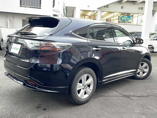 トヨタ ハリアー エレガンス 宮崎県 2013(平25)年 2.5万km スパークリングブラックパールクリスタルシャイン 純正SDナビ（NSZT-Y62G)/（BT/SD/CD/DVD/DTV)/バックカメラ/パワーシート（D席のみ）/ハーフレザーシート/社外エアロ（フロント/サイド/リア/リアスポイラー）/純正アルミホイール/純正フロアマット/電格ウィンカーミラー（オート）/ドアバイザー/スペアキー１本/ETC
