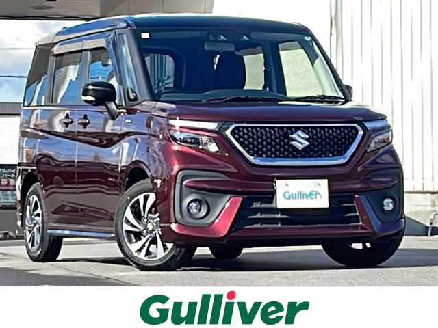 スズキ ソリオ バンディット HV MV 千葉県 2021(令3)年 5.5万km メロウディープレッドパール/ブラック /4WD//禁煙車//ワンオーナー//純正SDナビ//CD/DVD/SD/MSV/USB/BT/フルセグ//全方位カメラ//両側パワースライドドア//純正エンジンスターター//スズキセーフティサポート//デュアルカメラブレーキサポート//レーンキープアシスト//誤発進抑制//レーダークルーズコントロール//ヘッドアップディスプレイ//ビルトインETC//シートヒーター//ミラーヒーター//スマートサーキュレーター//オートライト//LEDヘッドライト//フォグライト//プッシュスタート//純正フロアマット//ドアバイザー//冬タイヤ積込