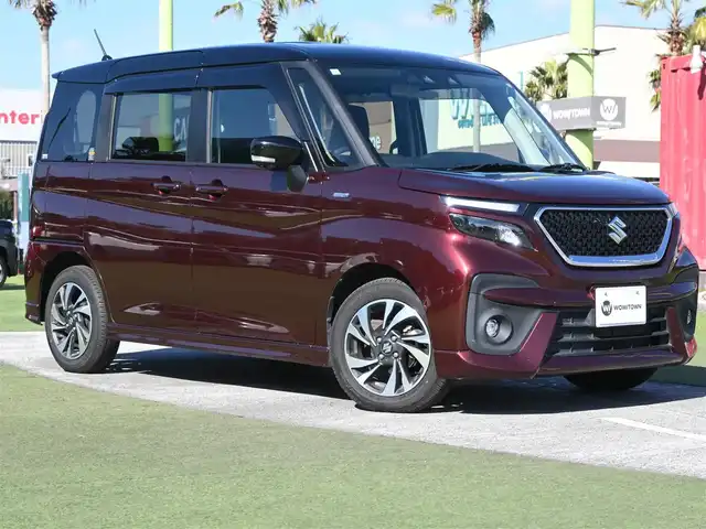 スズキ ソリオ バンディット HV MV 千葉県 2021(令3)年 5.5万km メロウディープレッドパール/ブラック /4WD//禁煙車//ワンオーナー//純正SDナビ//CD/DVD/SD/MSV/USB/BT/フルセグ//全方位カメラ//両側パワースライドドア//純正エンジンスターター//スズキセーフティサポート//デュアルカメラブレーキサポート//レーンキープアシスト//誤発進抑制//レーダークルーズコントロール//ヘッドアップディスプレイ//ビルトインETC//シートヒーター//ミラーヒーター//スマートサーキュレーター//オートライト//LEDヘッドライト//フォグライト//プッシュスタート//純正フロアマット//ドアバイザー