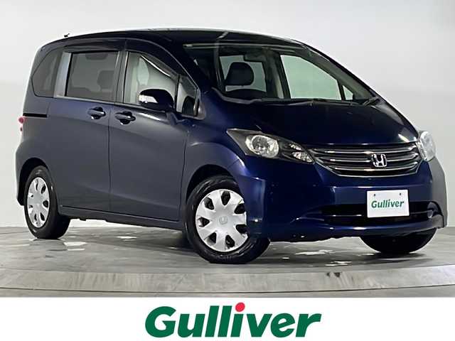ホンダ フリード G ジャストセレクション 広島県 2010(平22)年 4.9万km プレミアムナイトブルーパール 禁煙/2列目ベンチシート【８人乗り】/純正オーディオ/・AM/FM/AUX/CD/オートライト/ＨＩＤヘッドライト/片側パワースライドドア/電動格納ウィンカーミラー/ドアバイザー/純正フロアマット