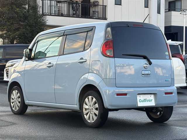 日産 モコ X 静岡県 2014(平26)年 8.5万km エアブルーメタリック エンジンスタートボタン/パワーウィンドウ/パワーステアリング/取扱説明書/アイドリングストップ/スマートキー/オートエアコン/ETC/純正ナビ（CD/DVFD/BT/フルセグ）/　　　デイスプレイ不良/バックカメラ/ベンチシート/合皮シートカバー/布シート/純正フロアマット/純正アルミホイール/ABS/盗難防止装置/Wエアバッグ