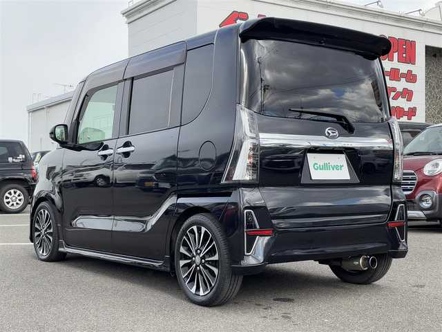ダイハツ タント カスタム RS 大分県 2019(令1)年 2.3万km パールブラック ・社外ナビ/・フルセグ/・バックカメラ/・ステアリングスイッチ/・ETC/・前後ドライブレコーダー/・スマートアシスト/・レーダークルーズコントロール/・両側パワースライド/・クリアランスソナー/・柿本マフラー