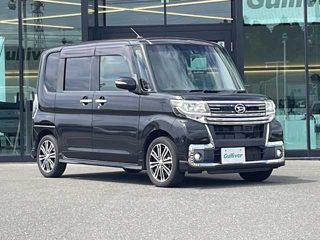 ダイハツ タント カスタム RS トップED SAⅡ 鹿児島県 2016(平28)年 5.4万km ブラックマイカメタリック 社外ＳＤナビ/バックカメラ/ドライブレコーダー/ＥＴＣ/両側パワースライドドア/純正１５インチアルミホイール/ＬＥＤオートライト/保証書/取扱説明書/プッシュスタート　/横滑り防止装置/衝突被害軽減システム/ドアバイザー/電動格納ミラー/パワーウインドウ/AAC
