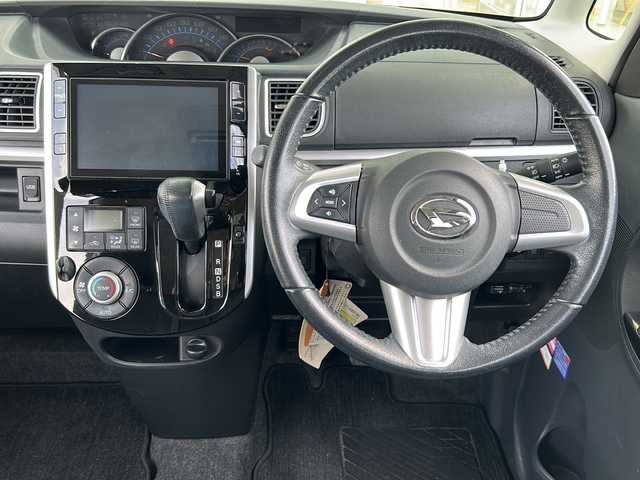 ダイハツ タント カスタム RS スマートセレ SN 富山県 2014(平26)年 12.6万km パールホワイトⅢ 純正８インチナビ(NSZT-W64DB)/(TV、CD、DVD、FM、AM、BTA)/純正フリップダウンモニター　/両側パワースライドドア　/衝突被害軽減ブレーキ　/ＵＳＢ入力端子　/純正ドライブレコーダー/バックカメラ　/ＥＴＣ　/オートライト　/オートエアコン/取扱説明書/保証書/ナビ取扱説明書/フリップダウンモニター取扱説明書/ドライブレコーダー取扱説明書
