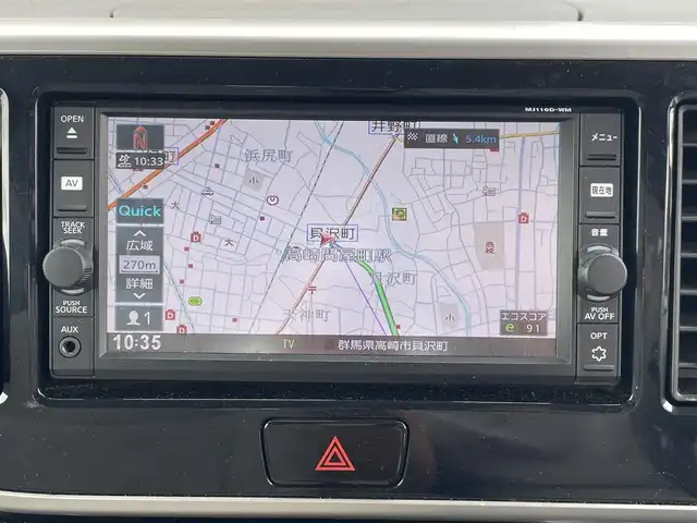 三菱 ｅＫスペース G セーフティパッケージ 群馬県 2017(平29)年 5.8万km ウィーターブルーM ワンオーナー/メモリナビ/Bluetooth/全方位カメラ/シートヒーター/フルセグテレビ/片側パワースライドドア/横滑り防止装置/衝突軽減防止装置/電動格納ミラー/純正１４インチアルミホイール
