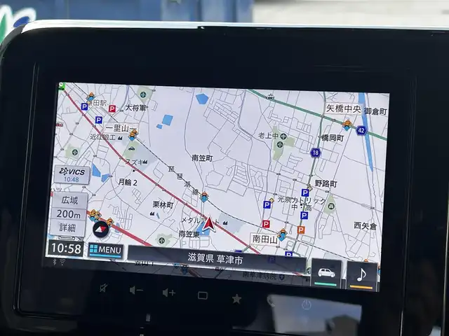 スズキ ワゴンＲ スマイル HYBRID S リミテッド 滋賀県 2024(令6)年 2万km ウッディブラウンメタリック 純正9インチナビ/【Bluetooth/フルセグTV/Apple CarPlay/Android Auto/CD/DVD】/両側パワースライドドア/全方位カメラ/衝突軽減ブレーキ/レーンキープアシスト/LEDヘッドライト/オートマチックハイビーム/リアソナー/D席シートヒーター/プッシュスタート/スマートキー/ステアリングリモコン