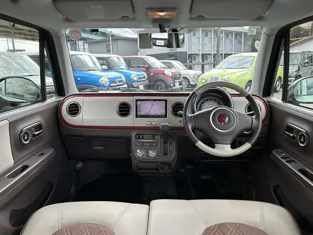 スズキ ラパン ショコラ G 愛知県 2015(平27)年 4.2万km フォレストアクアメタリック 社外ＳＤナビ　/Ｂカメラ　/ＥＴＣ　/ＴＶ　/ＢＴ　/プッシュスタート　/アイドリングストップ　/ハーフレザー　/純正フロアマット　/ドアバイザー　/純正ホイール　/社外ドラレコ　/オートライト