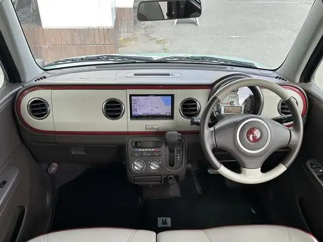 スズキ ラパン ショコラ G 静岡県 2015(平27)年 4.2万km フォレストアクアメタリック 社外ＳＤナビ　/Ｂカメラ　/ＥＴＣ　/ＴＶ　/ＢＴ　/プッシュスタート　/アイドリングストップ　/ハーフレザー　/純正フロアマット　/ドアバイザー　/純正ホイール　/社外ドラレコ　/オートライト