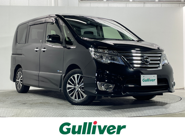 日産 セレナ HWS S HV Vセレ +Sefty Aセーフ 大阪府 2015(平27)年 6万km ダイヤモンドブラック 純正ナビ　全周囲カメラ　Bluetooth　フルセグTV　DVD再生　純正フリップダウンモニター　ドライブレコーダー　衝突軽減ブレーキ　両側パワースライドドア　クルーズコントロール　オートライト　LEDヘッドライト　スマートキー