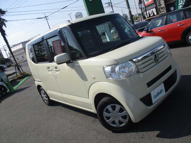 ホンダ Ｎ ＢＯＸ G Lパッケージ 兵庫県 2012(平24)年 7.7万km ヒダマリアイボリーパール アイドリングストップ/ワンオーナー/左リアパワースライドドア/右リアイージークローザー/純正フロアマット/プッシュスタート/スマートキー2個/WAB/ABS
