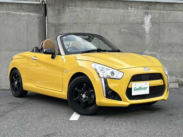 ダイハツ コペン ローブ 愛知県 2014(平26)年 4.9万km ジョーヌイエロー 電動オープン/社外SDナビ（ECLIPSE）/ロッソモデロ製マフラー/5ZIGEN PRORACER CannonBALL16インチアルミホイール/前席シートヒーター/LEDヘッドライト/オートライト/スマートキー/プッシュスタート/ETC/ステアリングスイッチ/前方ドライブレコーダー（DRY-mini1X）/社外フロアマット/トラクションコントロール/保証書/取扱説明書/スペアキー