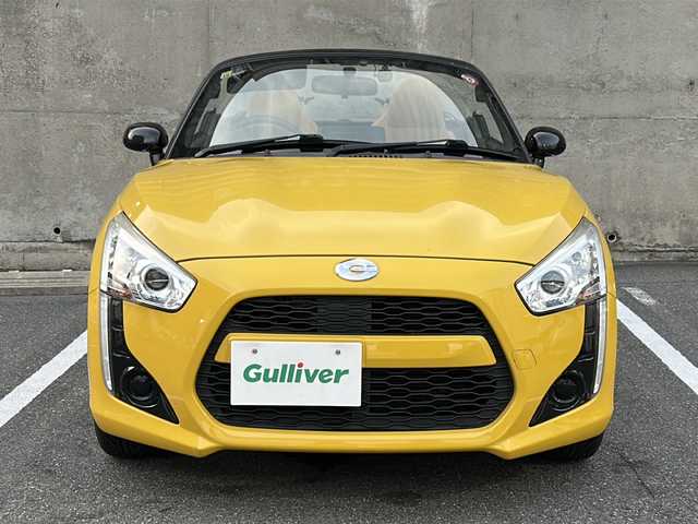 ダイハツ コペン ローブ 愛知県 2014(平26)年 4.9万km ジョーヌイエロー 電動オープン/社外SDナビ（ECLIPSE）/ロッソモデロ製マフラー/5ZIGEN PRORACER CannonBALL16インチアルミホイール/前席シートヒーター/LEDヘッドライト/オートライト/スマートキー/プッシュスタート/ETC/ステアリングスイッチ/前方ドライブレコーダー（DRY-mini1X）/社外フロアマット/トラクションコントロール/保証書/取扱説明書/スペアキー