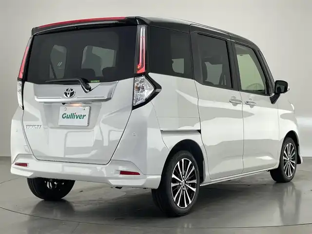 トヨタ ルーミー カスタムG－T 愛知県 2025(令7)年 0.1千km ブラックマイカメタリック/パールホワイト2トーン 登録済未使用車　純正９型ＤＡ　フルセグＴＶ　ＨＤＭＩ　カープレイ　シートヒーター　全方位カメラ　両側パワスラ　リアロールシェード　スマアシ　衝突軽減　追従クルコン　ＬＥＤオートライト　コーナーセンサー　禁煙車/登録時走行距離15km