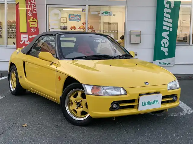ホンダ ビート 静岡県 1991(平3)年 4.4万km カーニバルイエロー 取説・保証書/43276km 実走行/ESQUELETOシート/MUGEN無限スポーツサスペンションキット/レーシングSPARCOホイール/オートジュエルマフラー/MOMOステアリング/NSX純正ホーンボタン/インテグラ　チタンシフトノブ/タワーバー/ファッションバー/平成19年3月15日タイミングベルト交換/純正足回り有/純正アルミホイール有