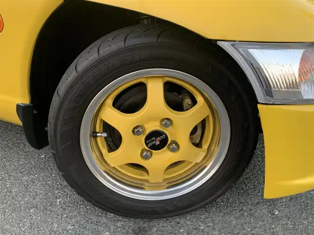 ホンダ ビート 静岡県 1991(平3)年 4.4万km カーニバルイエロー 取説・保証書/43276km 実走行/ESQUELETOシート/MUGEN無限スポーツサスペンションキット/レーシングSPARCOホイール/オートジュエルマフラー/MOMOステアリング/NSX純正ホーンボタン/インテグラ　チタンシフトノブ/タワーバー/ファッションバー/平成19年3月15日タイミングベルト交換/純正足回り有/純正アルミホイール有