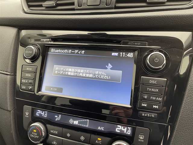 日産 エクストレイル ハイブリッド 20X 滋賀県 2017(平29)年 7.4万km ダークメタルグレー 禁煙車/純正ナビ/（ＣＤ/ＤＶＤ/Ｂｌｕｅｔｏｏｔｈ/フルセグＴＶ)/全方位カメラ/追従機能付クルーズコントロール/ステアリングリモコン/前後コーナーセンサー/ＬＥＤヘッドライト/オートライト/電動パーキングブレーキ/オートブレーキホールド/ハーフレザーシート/ビルトインＥＴＣ/WORK17インチアルミホイール/ルーフレール