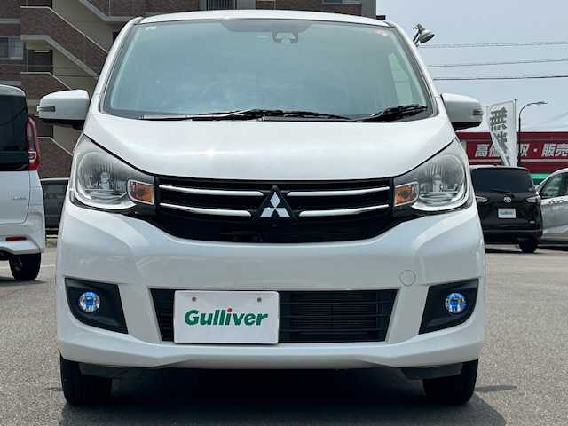 三菱 ｅＫワゴン G　セーフティPKG 静岡県 2017(平29)年 4.2万km シルキーホワイト ワンオーナー/社外ナビ（Bluetooth　フルセグ　CD）/社外ドライブレコーダー（COMTEC　GL855V）/ミラー型バックモニター/ベンチシート/スマートキー